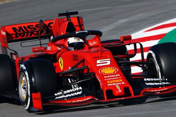 Sebastian Vettel, saat tes pramusim 2019