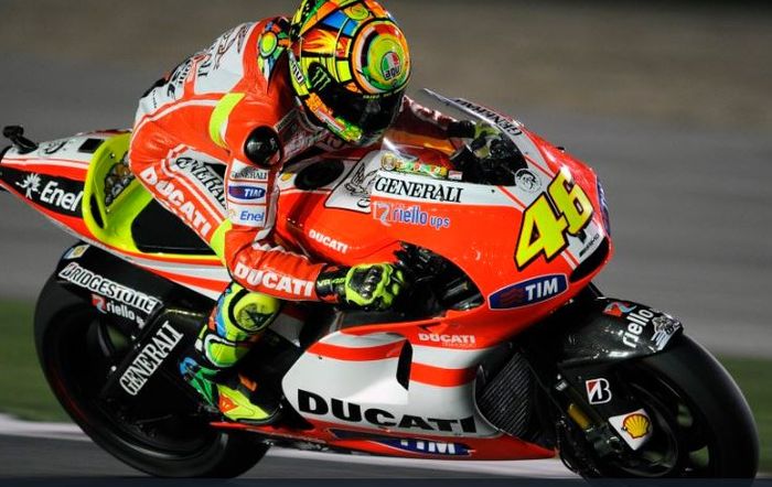 Valentino Rossi saat masih membela tim Ducati pada MotoGP musim 2011-2012