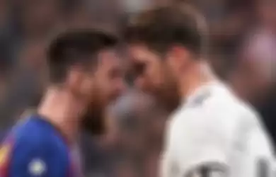 Kapten Real Madrid, Sergio Ramos dan Barcelona, Lionel Messi bentrok dalam El Clasico.