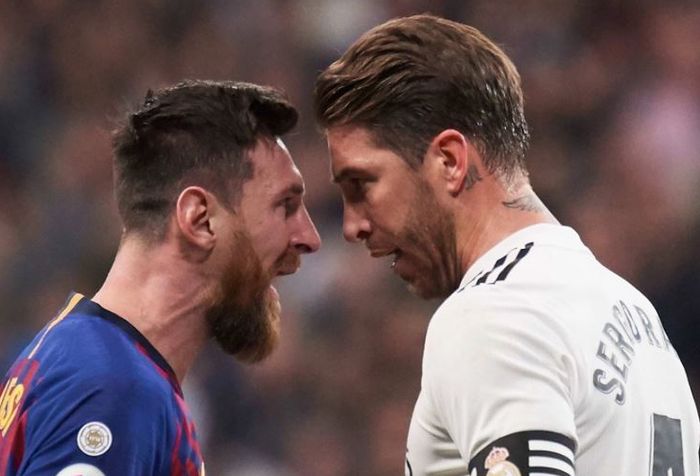 Kapten Real Madrid, Sergio Ramos dan Barcelona, Lionel Messi bentrok dalam El Clasico.