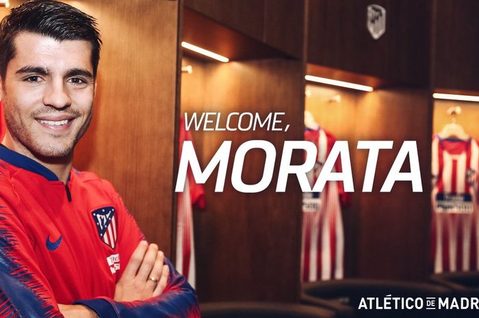 Alvaro Morata resmi menjadi penyerang Atletico Madrid, Senin (28/1/2019).