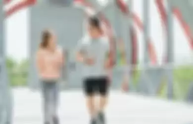 ilustrasi olahraga lari bersama pasangan 