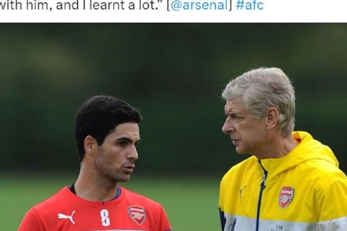 Mikel Arteta menyebut Arsene Wenger adalah inspirasi baginya dalam melatih Arsenal.