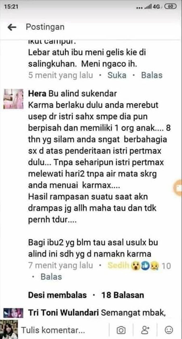 Alind Sukendar merebut Usep dari istri pertamanya 