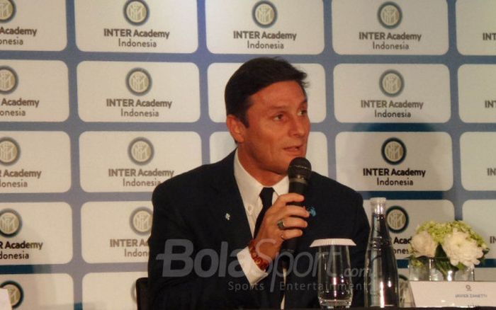 Wakil Presiden Inter Milan, Javier Zanetti, berbicara soal Inter Academy Indonesia dalam konferensi 