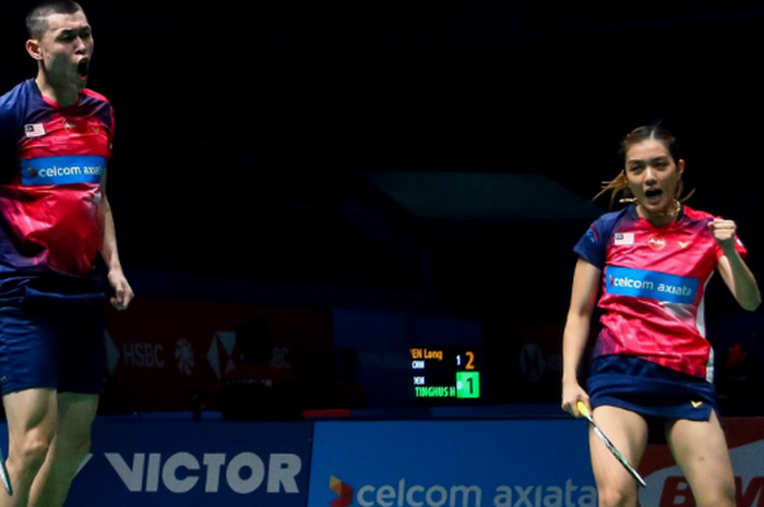 Pasangan ganda campuran Malaysia, Tan Kian Meng/Lai Pei Jing, singkirkan Yuta Watanabe/Arisa Higashino (Jepang) pada babak pertama Malaysia Open 2019, di Axiata Arena, Bukit Jalil, Kuala Lumpur, Malaysia, Selasa (2/4/2019).