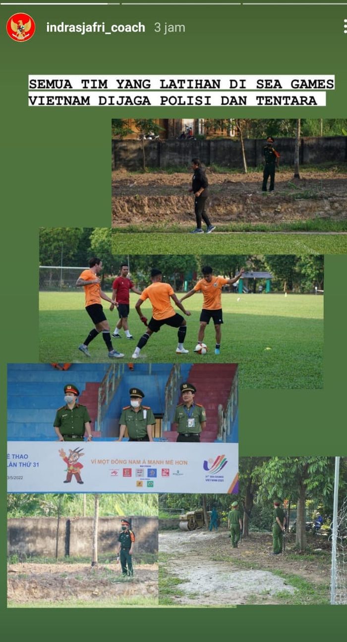 Direktur Teknik PSSI, Indra Sjafri, sempat membagikan fenomena latihan timnas U-23 Indonesia di Vietnam mendapatkan pengawalan ketat aparat.