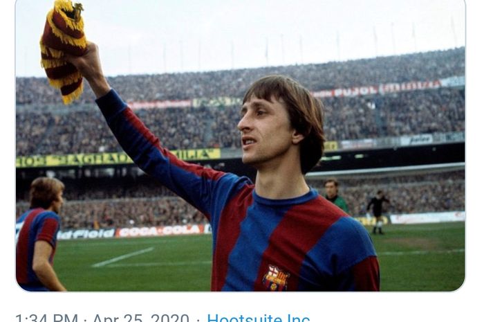 Legenda Barcelona dan timnas Belanda, Johan Cruyff.