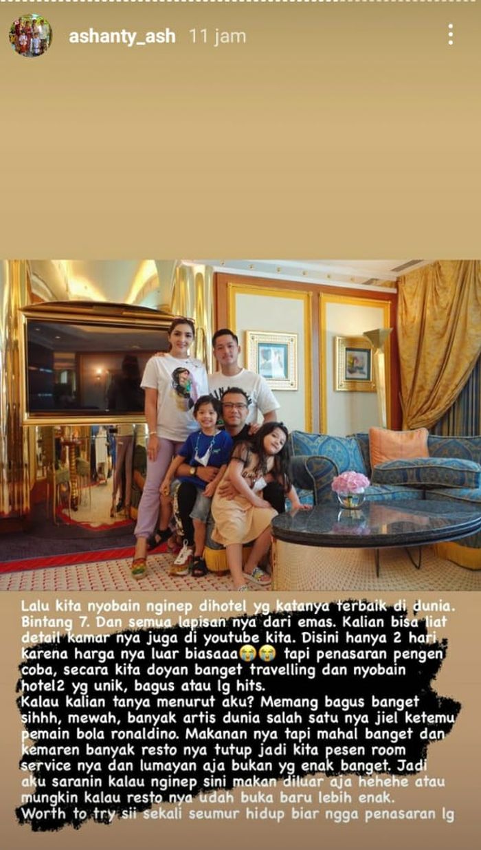 Postingan Instagram story <a href='https://tribunmedan.cfd/tag/ashanty' title='Ashanty'>Ashanty</a>