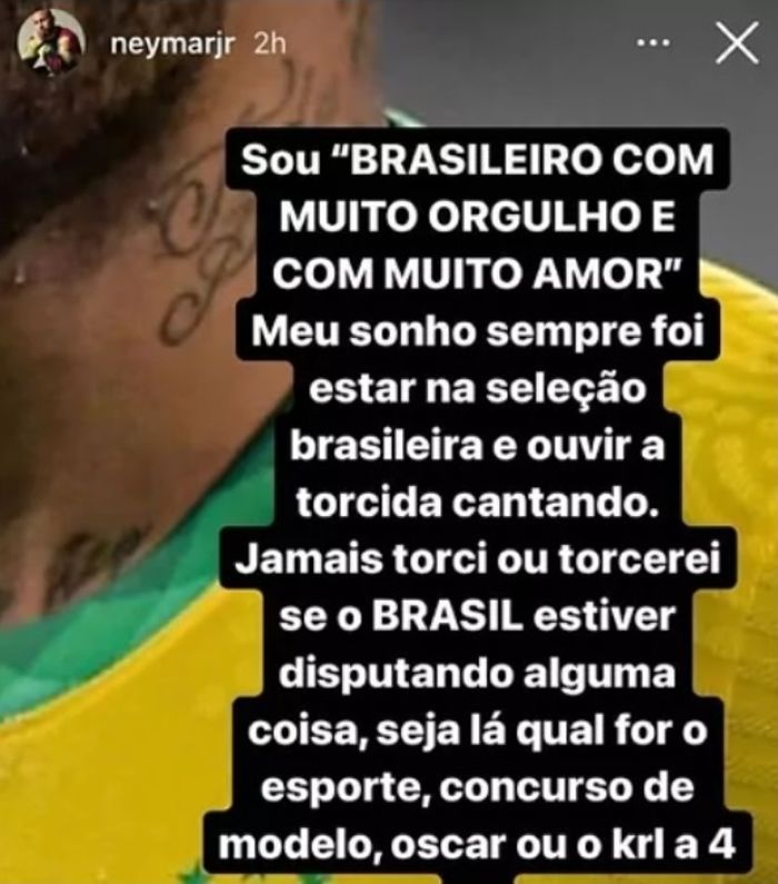 Isi postigan Instagram Story Neymar.
