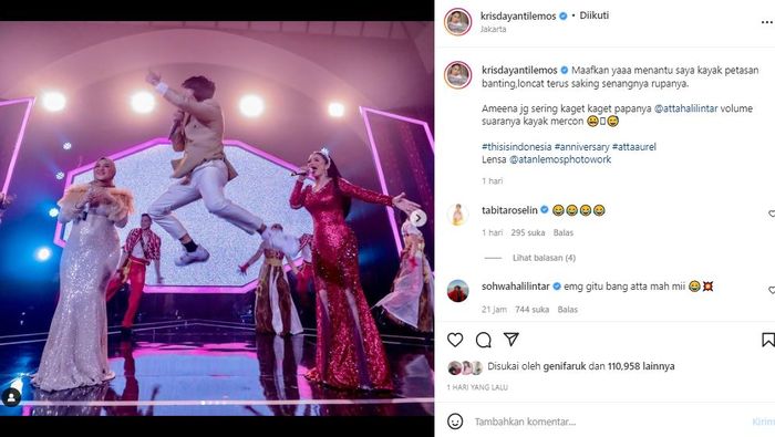 Posting-an Krisdayanti soal tingkah Atta Halilintar di atas panggung