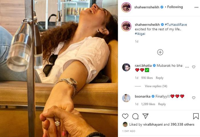 Shaheer Sheikh pajang potret dirinya genggam tangan Ruchikaa Kapoor.