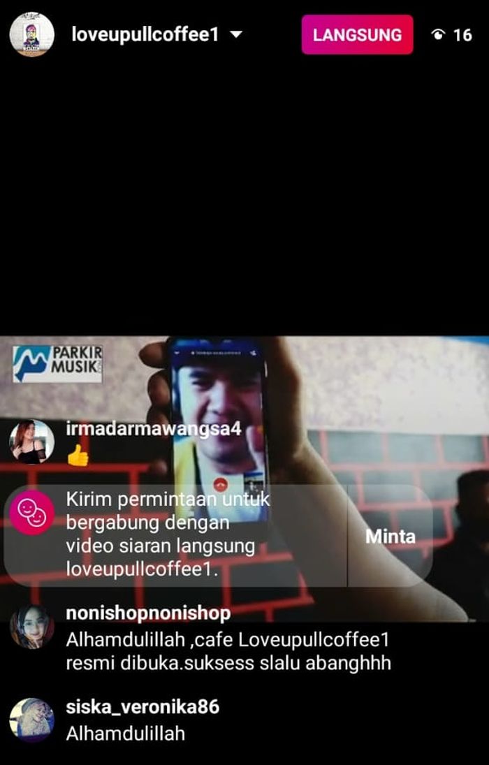 Saipul Jamil yang dihadirkan secara virtual dalam pembukaan kafenya yang terletak di kawasan Cilangkap, Jakarta Timur, Rabu (9/9/2020).