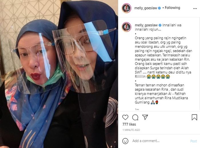 Melly Goeslaw kenang sosok Rina Gunawan